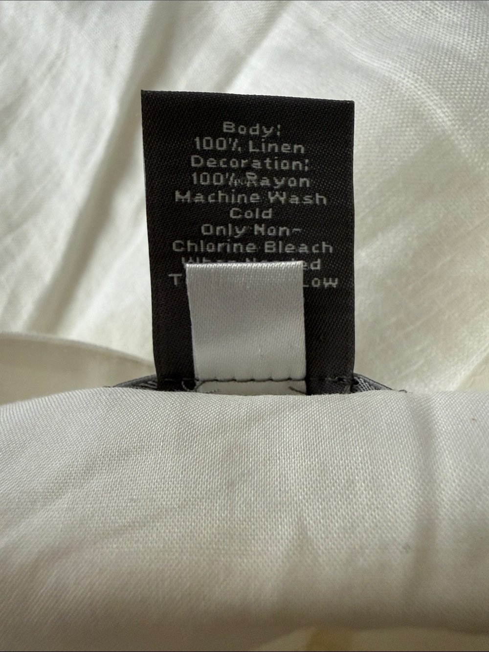 Ann Taylor White Camisole with Blue Embroidered V-Neck and Tie-Waist - Picture 4 of 4